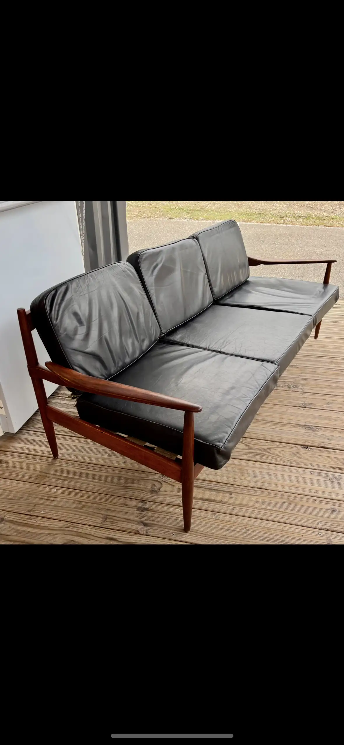 Banquette scandinave vintage teck Grete Jalk 1960