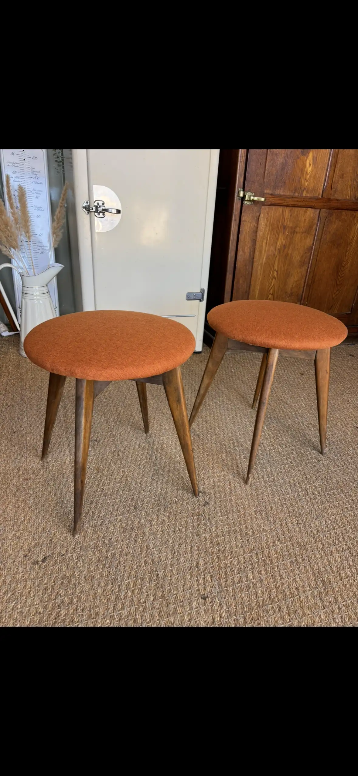Paire de tabouret scandinave vintage