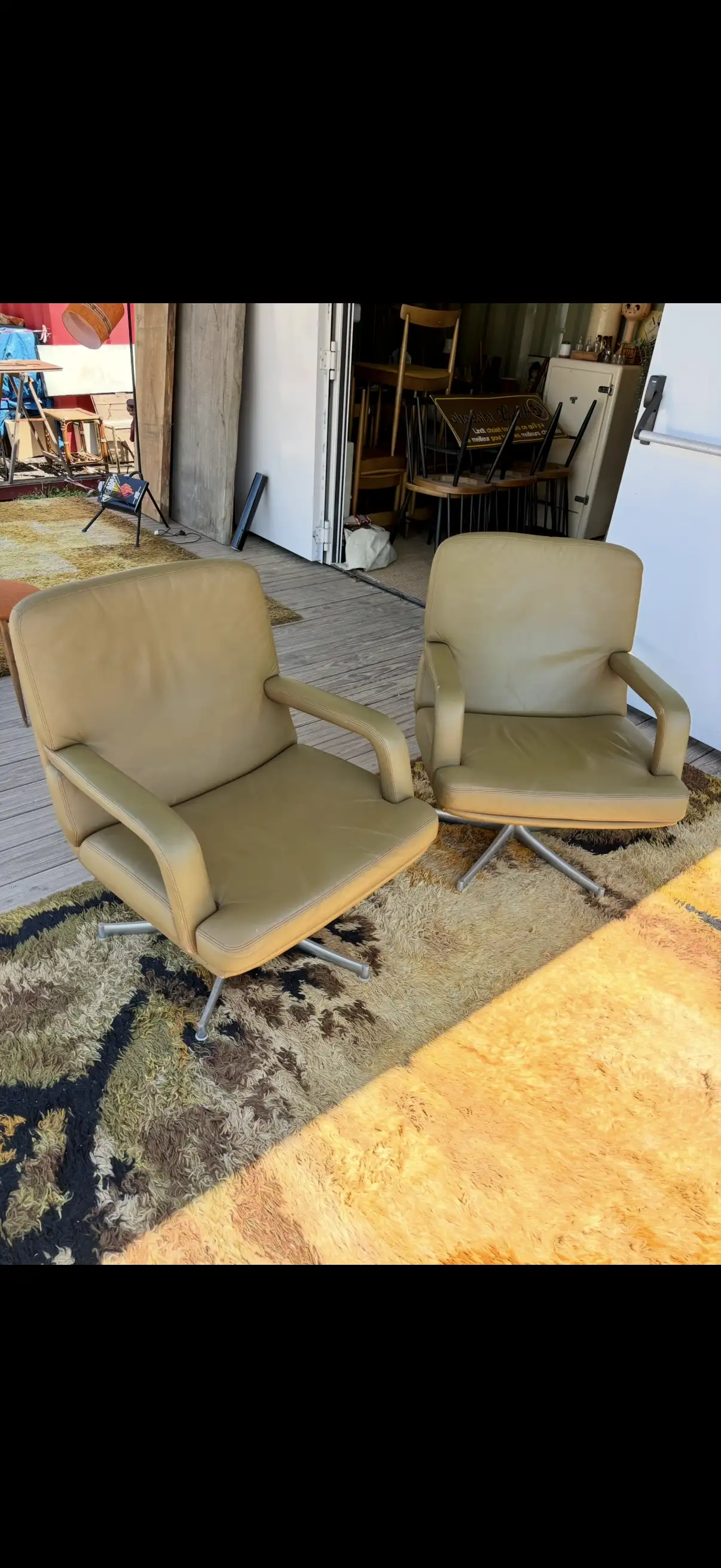 Paire de fauteuils cuir Walter Knoll