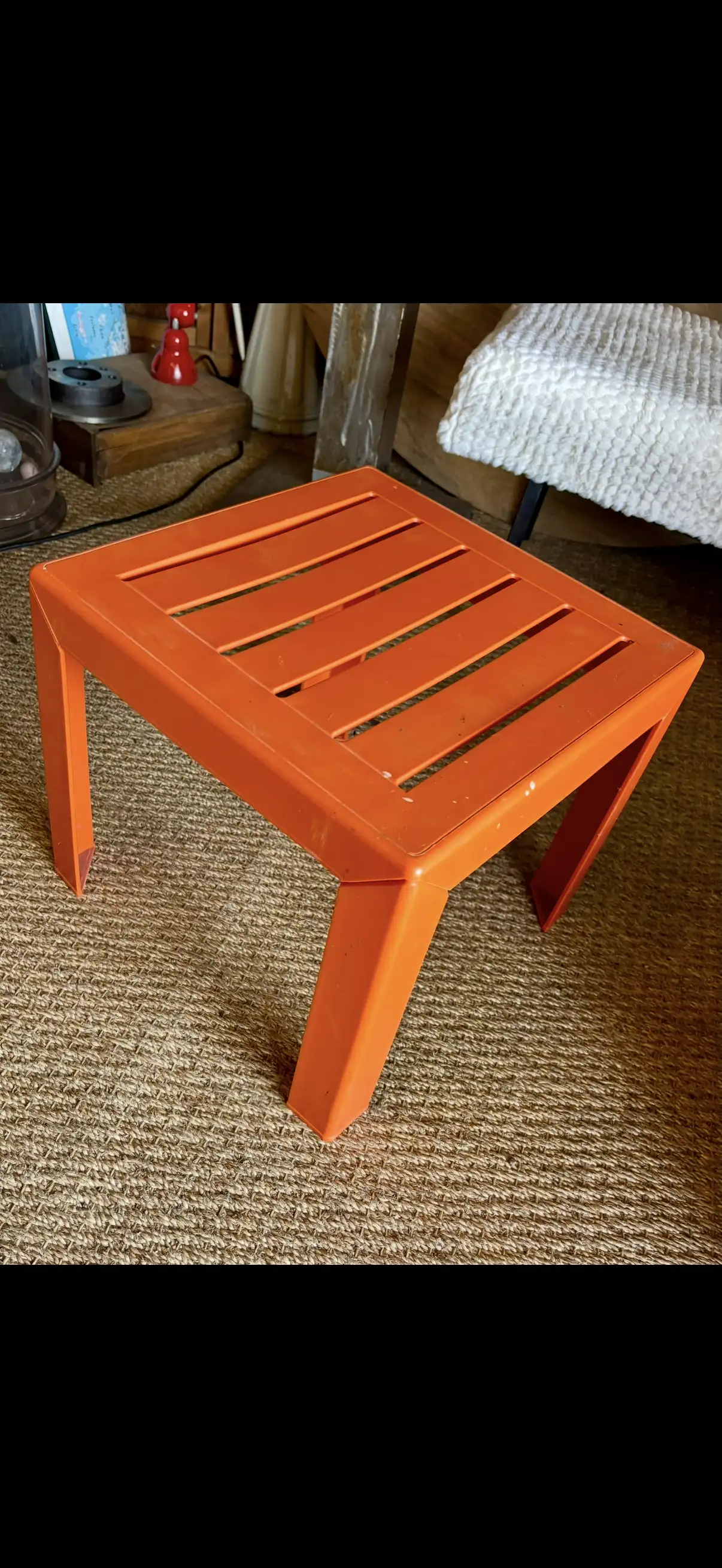 Table basse vintage oronge Grosfillex 1985