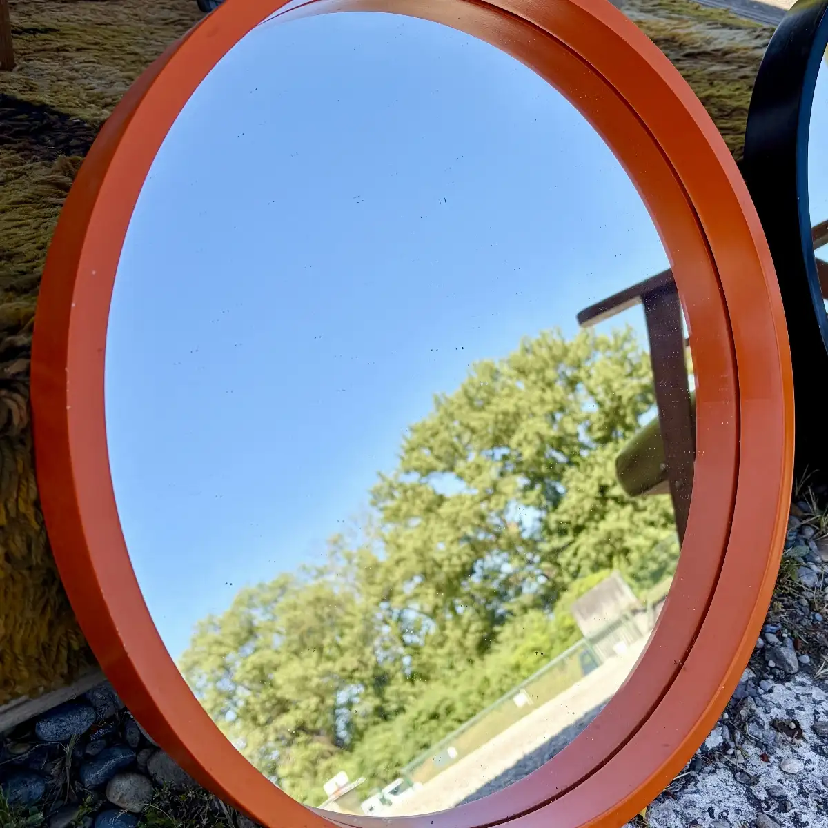 Miroir vintage orange